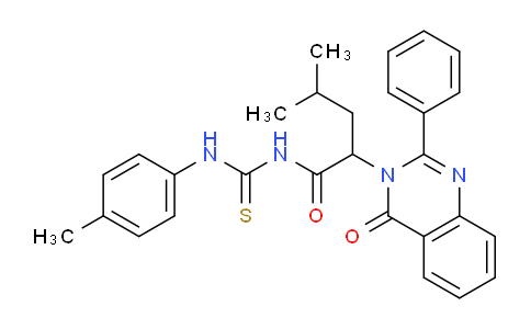 CAS No. 72045-79-5, 4-Methyl-2-(4-oxo-2-phenylquinazolin-3(4H)-yl)-N-(p-tolylcarbamothioyl)pentanamide