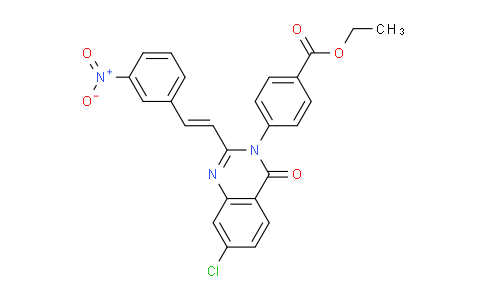 CAS No. 72889-48-6, Ethyl 4-(7-chloro-2-(3-nitrostyryl)-4-oxoquinazolin-3(4H)-yl)benzoate