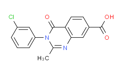CAS No. 74101-52-3, 3-(3-Chlorophenyl)-2-methyl-4-oxo-3,4-dihydroquinazoline-7-carboxylic acid