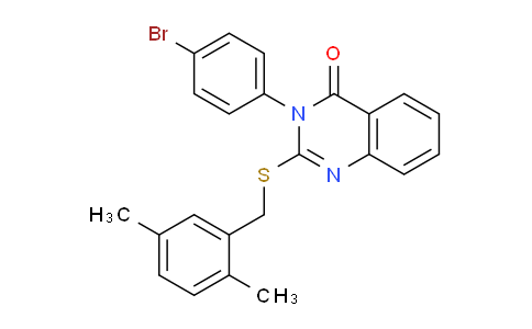 CAS No. 745043-52-1, 3-(4-Bromophenyl)-2-((2,5-dimethylbenzyl)thio)quinazolin-4(3H)-one