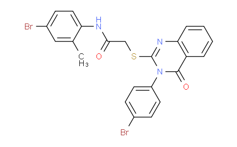 CAS No. 760204-21-5, N-(4-Bromo-2-methylphenyl)-2-((3-(4-bromophenyl)-4-oxo-3,4-dihydroquinazolin-2-yl)thio)acetamide