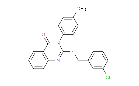 CAS No. 761408-13-3, 2-((3-Chlorobenzyl)thio)-3-(p-tolyl)quinazolin-4(3H)-one