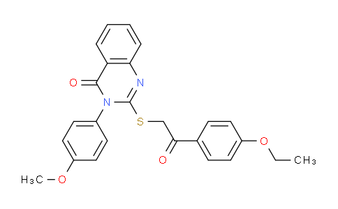 CAS No. 763106-71-4, 2-((2-(4-Ethoxyphenyl)-2-oxoethyl)thio)-3-(4-methoxyphenyl)quinazolin-4(3H)-one