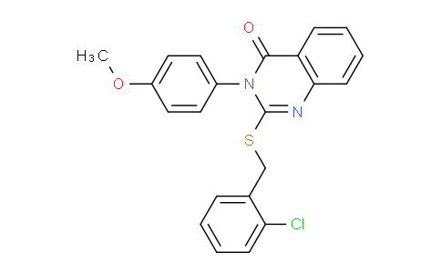 CAS No. 763114-30-3, 2-((2-Chlorobenzyl)thio)-3-(4-methoxyphenyl)quinazolin-4(3H)-one