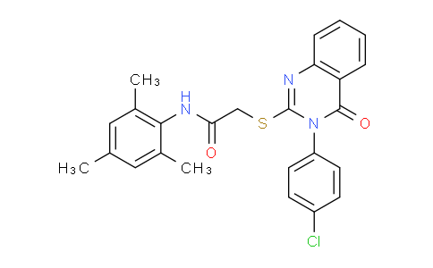CAS No. 763114-31-4, 2-((3-(4-Chlorophenyl)-4-oxo-3,4-dihydroquinazolin-2-yl)thio)-N-mesitylacetamide
