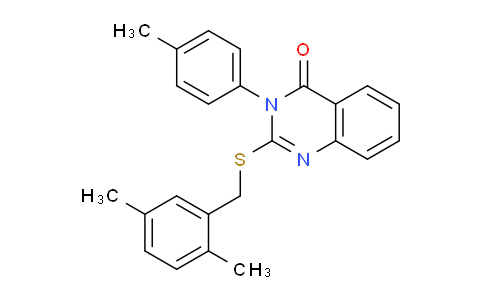 CAS No. 763114-76-7, 2-((2,5-Dimethylbenzyl)thio)-3-(p-tolyl)quinazolin-4(3H)-one