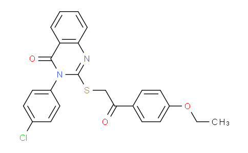 CAS No. 763114-85-8, 3-(4-Chlorophenyl)-2-((2-(4-ethoxyphenyl)-2-oxoethyl)thio)quinazolin-4(3H)-one