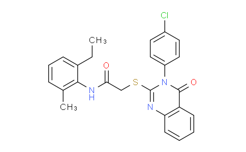 CAS No. 763114-88-1, 2-((3-(4-Chlorophenyl)-4-oxo-3,4-dihydroquinazolin-2-yl)thio)-N-(2-ethyl-6-methylphenyl)acetamide