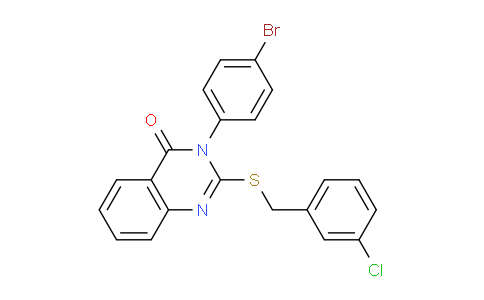 CAS No. 763138-92-7, 3-(4-Bromophenyl)-2-((3-chlorobenzyl)thio)quinazolin-4(3H)-one