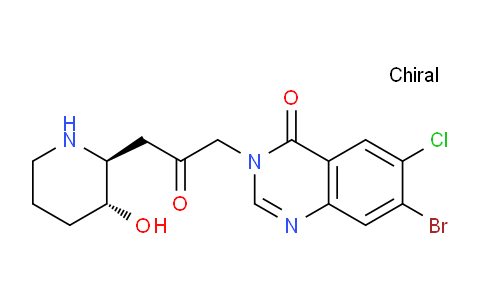 CAS No. 7695-84-3, 7-Bromo-6-chloro-3-(3-((2S,3R)-3-hydroxypiperidin-2-yl)-2-oxopropyl)quinazolin-4(3H)-one