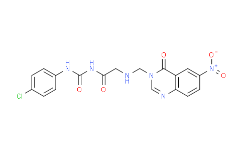 CAS No. 76979-57-2, N-((4-Chlorophenyl)carbamoyl)-2-(((6-nitro-4-oxoquinazolin-3(4H)-yl)methyl)amino)acetamide