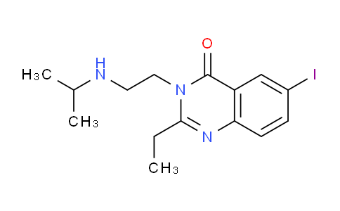 CAS No. 77301-01-0, 2-Ethyl-6-iodo-3-(2-(isopropylamino)ethyl)quinazolin-4(3H)-one