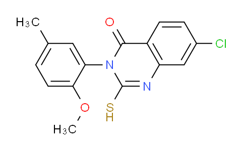 CAS No. 790272-32-1, 7-Chloro-2-mercapto-3-(2-methoxy-5-methylphenyl)quinazolin-4(3H)-one