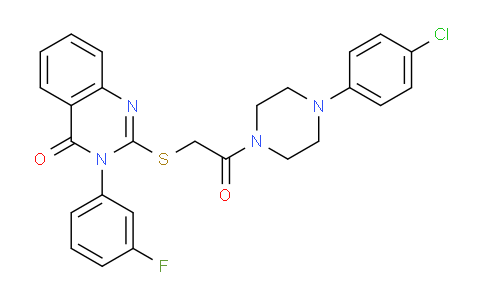 CAS No. 81262-74-0, 2-((2-(4-(4-Chlorophenyl)piperazin-1-yl)-2-oxoethyl)thio)-3-(3-fluorophenyl)quinazolin-4(3H)-one
