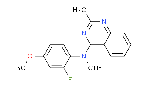 CAS No. 827031-33-4, N-(2-Fluoro-4-methoxyphenyl)-N,2-dimethylquinazolin-4-amine