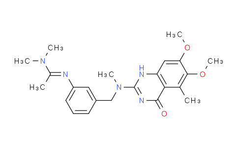 CAS No. 828244-42-4, N'-(3-(((6,7-Dimethoxy-5-methyl-4-oxo-1,4-dihydroquinazolin-2-yl)(methyl)amino)methyl)phenyl)-N,N-dimethylacetimidamide