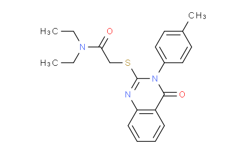 MC781827 | 83591-68-8 | N,N-Diethyl-2-((4-oxo-3-(p-tolyl)-3,4-dihydroquinazolin-2-yl)thio)acetamide