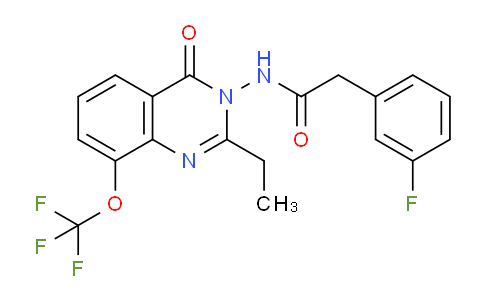 CAS No. 848027-37-2, N-(2-Ethyl-4-oxo-8-(trifluoromethoxy)quinazolin-3(4H)-yl)-2-(3-fluorophenyl)acetamide
