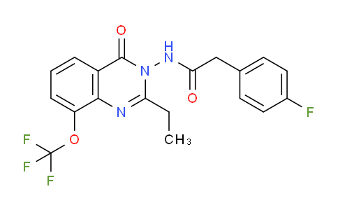 CAS No. 848027-38-3, N-(2-Ethyl-4-oxo-8-(trifluoromethoxy)quinazolin-3(4H)-yl)-2-(4-fluorophenyl)acetamide