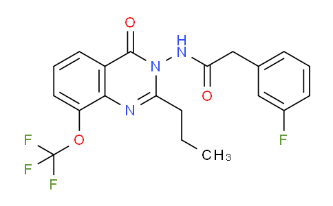 CAS No. 848027-54-3, 2-(3-Fluorophenyl)-N-(4-oxo-2-propyl-8-(trifluoromethoxy)quinazolin-3(4H)-yl)acetamide