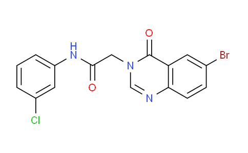 CAS No. 853318-71-5, 2-(6-Bromo-4-oxoquinazolin-3(4H)-yl)-N-(3-chlorophenyl)acetamide