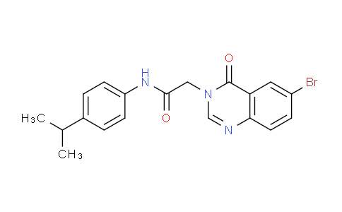CAS No. 853318-73-7, 2-(6-Bromo-4-oxoquinazolin-3(4H)-yl)-N-(4-isopropylphenyl)acetamide