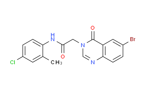 DY781897 | 853318-85-1 | 2-(6-Bromo-4-oxoquinazolin-3(4H)-yl)-N-(4-chloro-2-methylphenyl)acetamide