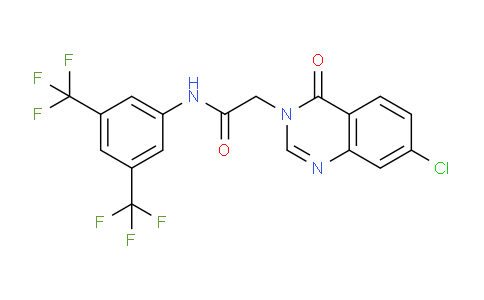 CAS No. 853318-93-1, N-(3,5-Bis(trifluoromethyl)phenyl)-2-(7-chloro-4-oxoquinazolin-3(4H)-yl)acetamide