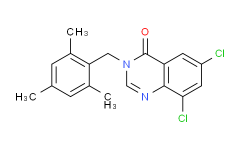 CAS No. 853334-47-1, 6,8-Dichloro-3-(2,4,6-trimethylbenzyl)quinazolin-4(3H)-one