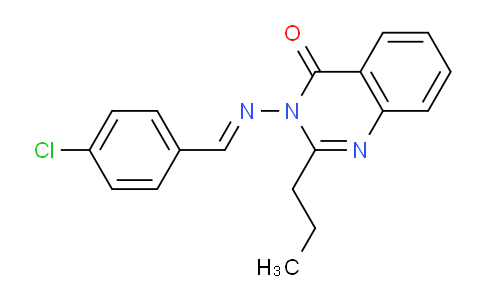 CAS No. 86389-22-2, 3-((4-Chlorobenzylidene)amino)-2-propylquinazolin-4(3H)-one