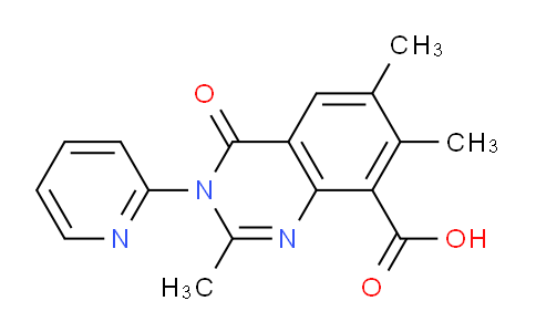 CAS No. 86542-78-1, 2,6,7-Trimethyl-4-oxo-3-(pyridin-2-yl)-3,4-dihydroquinazoline-8-carboxylic acid