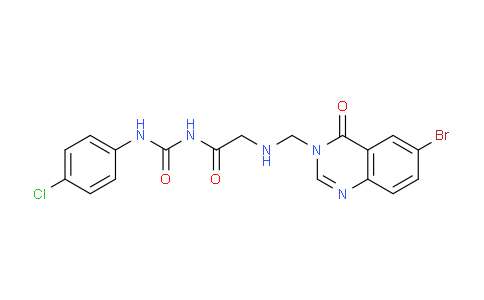 CAS No. 86816-93-5, 2-(((6-Bromo-4-oxoquinazolin-3(4H)-yl)methyl)amino)-N-((4-chlorophenyl)carbamoyl)acetamide
