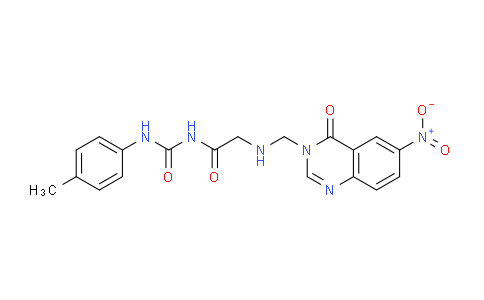 CAS No. 86816-94-6, 2-(((6-Nitro-4-oxoquinazolin-3(4H)-yl)methyl)amino)-N-(p-tolylcarbamoyl)acetamide