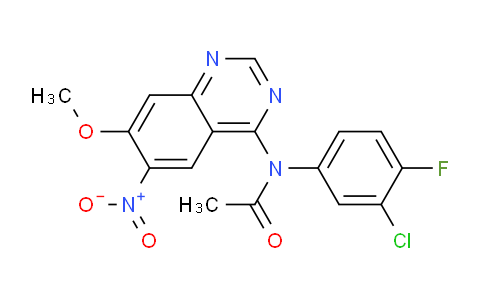 CAS No. 869199-61-1, N-(3-Chloro-4-fluorophenyl)-N-(7-methoxy-6-nitroquinazolin-4-yl)acetamide