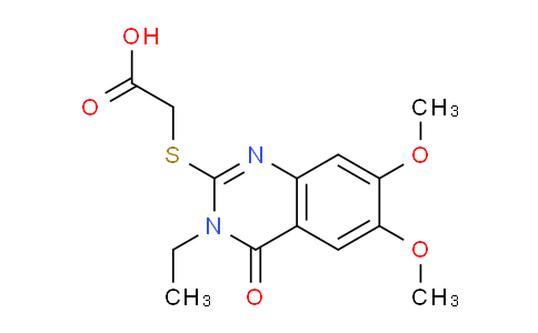 CAS No. 886500-32-9, 2-((3-Ethyl-6,7-dimethoxy-4-oxo-3,4-dihydroquinazolin-2-yl)thio)acetic acid