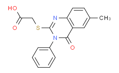 CAS No. 886500-68-1, 2-((6-Methyl-4-oxo-3-phenyl-3,4-dihydroquinazolin-2-yl)thio)acetic acid