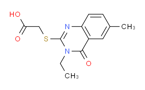 CAS No. 886500-77-2, 2-((3-Ethyl-6-methyl-4-oxo-3,4-dihydroquinazolin-2-yl)thio)acetic acid