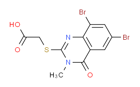 CAS No. 886501-04-8, 2-((6,8-Dibromo-3-methyl-4-oxo-3,4-dihydroquinazolin-2-yl)thio)acetic acid