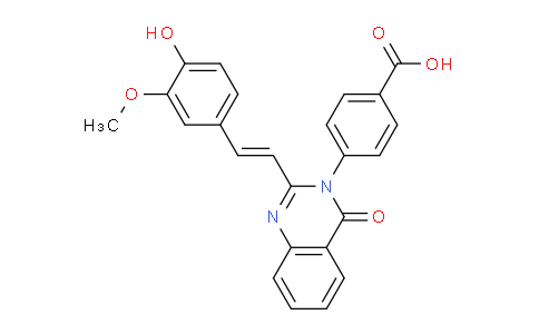CAS No. 886503-95-3, 4-(2-(4-Hydroxy-3-methoxystyryl)-4-oxoquinazolin-3(4H)-yl)benzoic acid