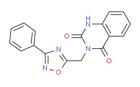 CAS No. 892286-95-2, 3-((3-Phenyl-1,2,4-oxadiazol-5-yl)methyl)quinazoline-2,4(1H,3H)-dione