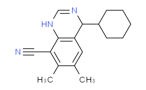 CAS No. 89638-33-5, 4-Cyclohexyl-6,7-dimethyl-1,4-dihydroquinazoline-8-carbonitrile