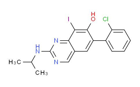 CAS No. 914392-35-1, 6-(2-Chlorophenyl)-8-iodo-2-(isopropylamino)quinazolin-7-ol