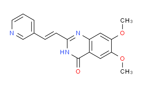 CAS No. 922189-53-5, 6,7-Dimethoxy-2-(2-(pyridin-3-yl)vinyl)quinazolin-4(3H)-one