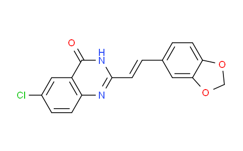 CAS No. 922189-63-7, (E)-2-(2-(Benzo[d][1,3]dioxol-5-yl)vinyl)-6-chloroquinazolin-4(3H)-one