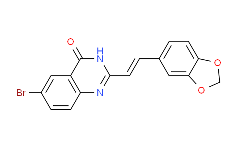 CAS No. 922189-65-9, 2-(2-(Benzo[d][1,3]dioxol-5-yl)vinyl)-6-bromoquinazolin-4(3H)-one
