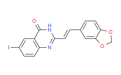 CAS No. 922189-68-2, (E)-2-(2-(Benzo[d][1,3]dioxol-5-yl)vinyl)-6-iodoquinazolin-4(3H)-one