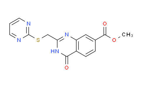 CAS No. 924083-06-7, Methyl 4-oxo-2-((pyrimidin-2-ylthio)methyl)-3,4-dihydroquinazoline-7-carboxylate