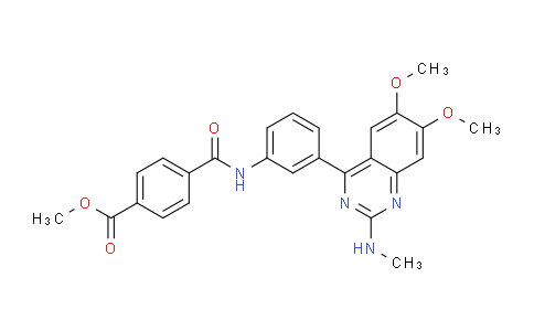 CAS No. 947620-48-6, Methyl 4-((3-(6,7-dimethoxy-2-(methylamino)quinazolin-4-yl)phenyl)carbamoyl)benzoate
