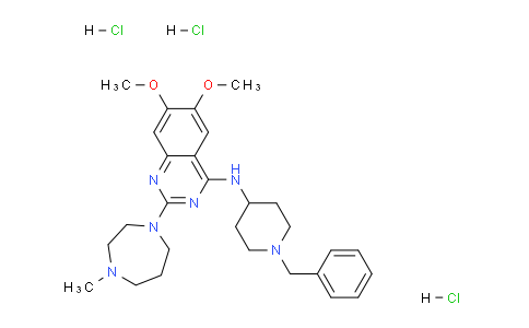 CAS No. 1392399-03-9, N-(1-Benzylpiperidin-4-yl)-6,7-dimethoxy-2-(4-methyl-1,4-diazepan-1-yl)quinazolin-4-amine trihydrochloride