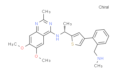 CAS No. 2244904-70-7, (R)-6,7-Dimethoxy-2-methyl-N-(1-(4-(2- ((methylamino)methyl)phenyl)thiophen-2- yl)ethyl)quinazolin-4-amine